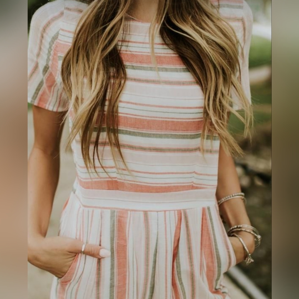 Roolee - Brixton striped jumpsuit - peach - Picture 1 of 6